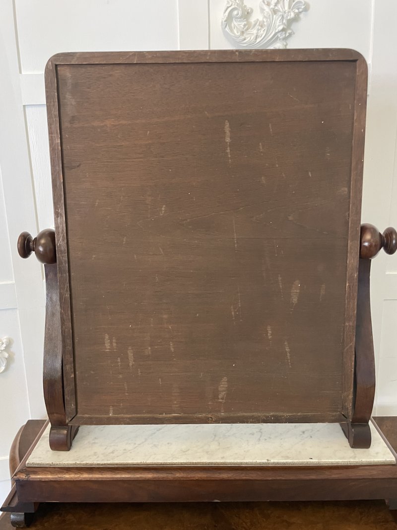 Large Antique Victorian Mahogany and Marble Topped Swing Mirror - Image 5